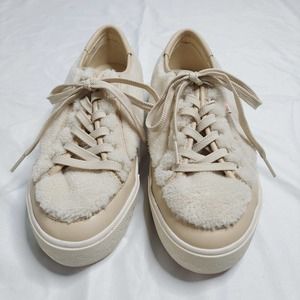 Coach Womens Shoes Platform Sneakers 9.5 Citysole Faux Shearling Natural Chalk